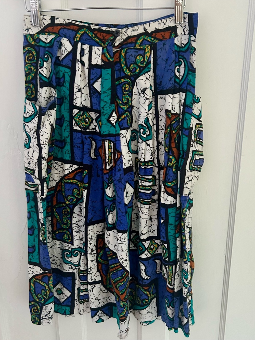 Vintage Louben 90s Abstract Pleated Midi Skirt Made in Canada - Picture 6 of 11